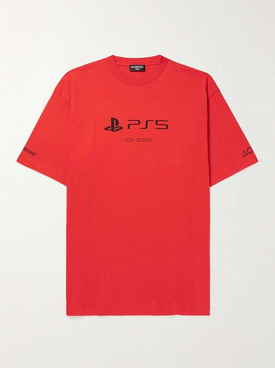 Print red t-shirt from Balenciaga