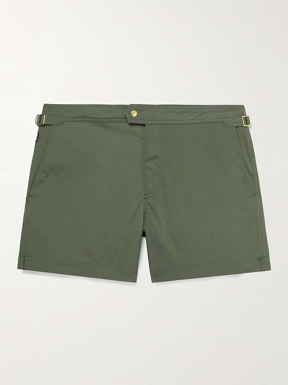 Green swim shorts from Tom Ford