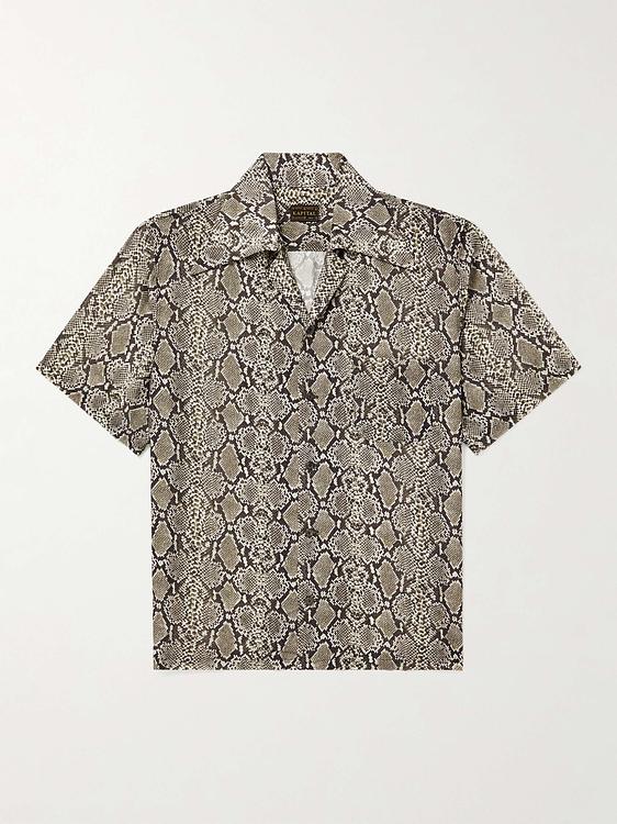 Dark brown short sleeve shirt from Kapital