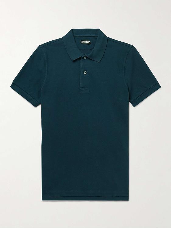 Black short sleeve polo shirt from Tom Ford