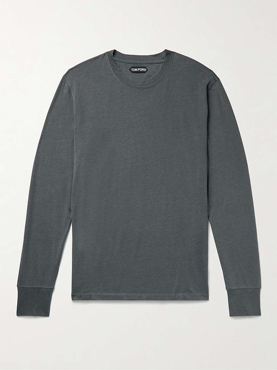 Dark grey long sleeve t-shirt from Tom Ford