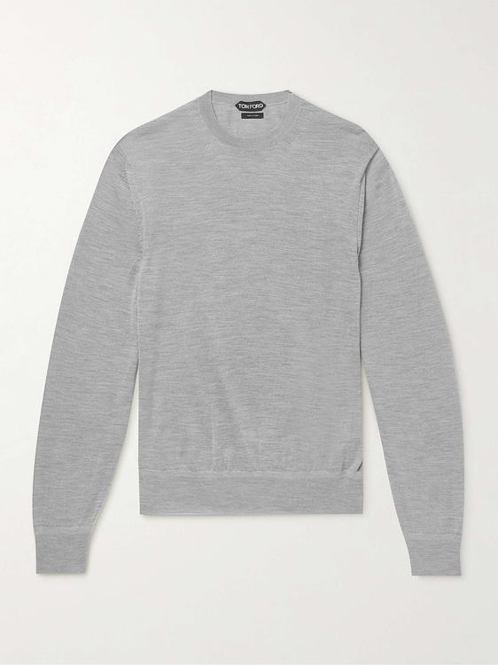 Grey cashmere sweater from Tom Ford