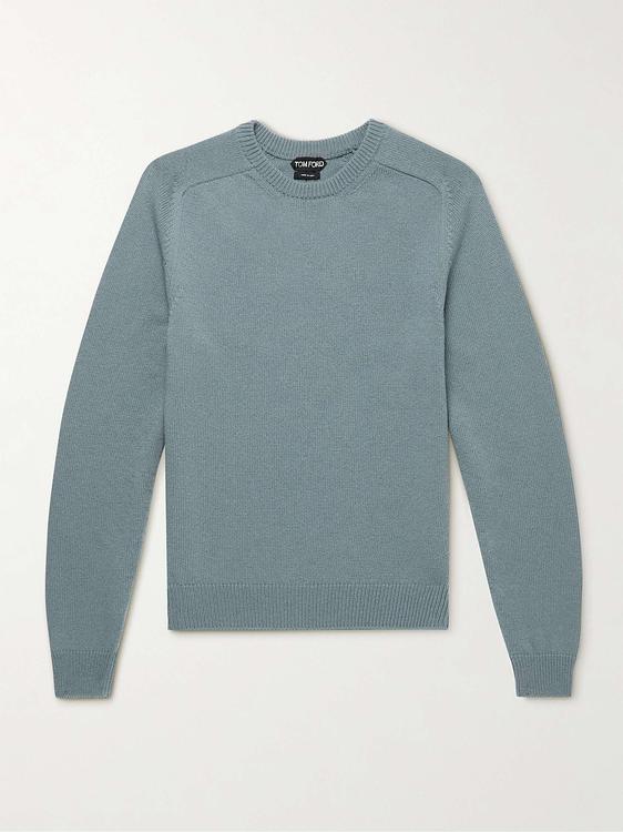 Blue cashmere sweater from Tom Ford