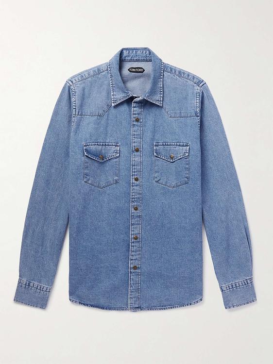 Blue casual shirt from Tom Ford