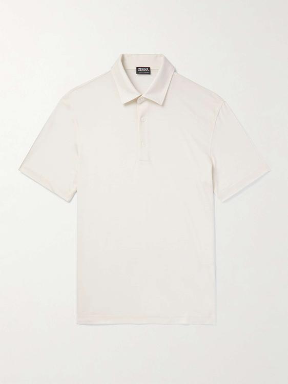 White short sleeve polo shirt from Zegna