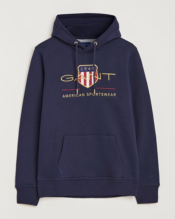 Print dark blue hooded sweatshirt from Gant