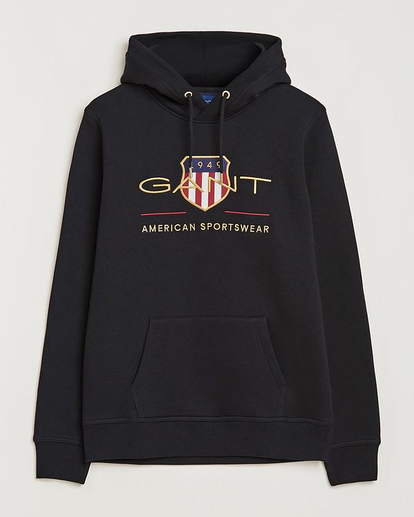 Print black hooded sweatshirt from Gant