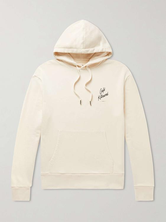 White hooded sweatshirt from Café Kitsuné