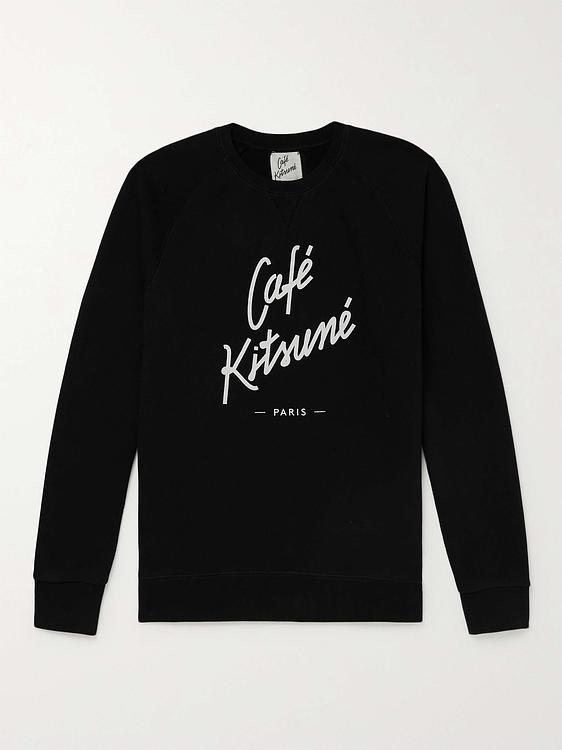 Print black sweatshirt from Café Kitsuné