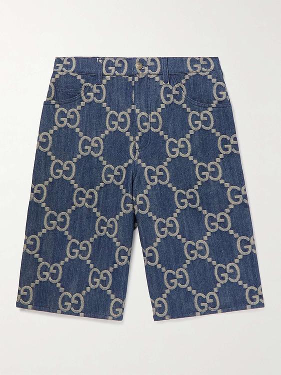 Dark blue denim shorts from Gucci