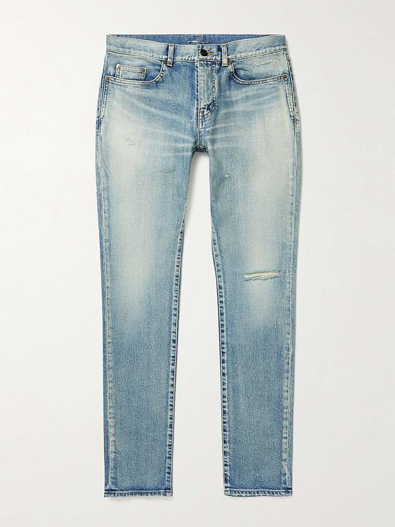 Blue distressed jeans from Saint Laurent