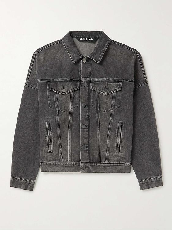 Dark grey denim jacket from Palm Angels