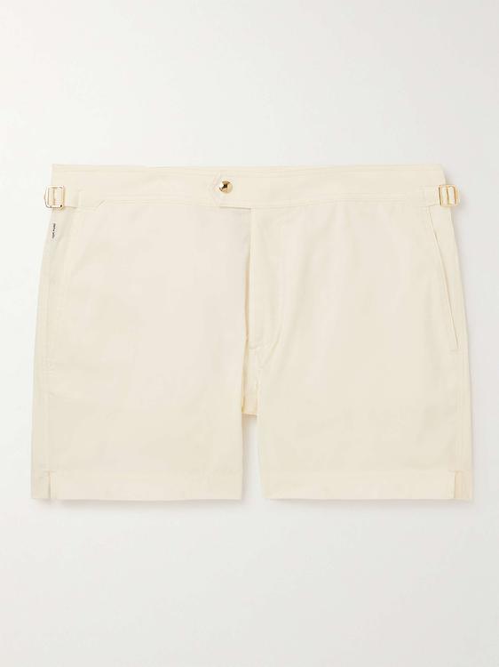 White swim shorts from Tom Ford
