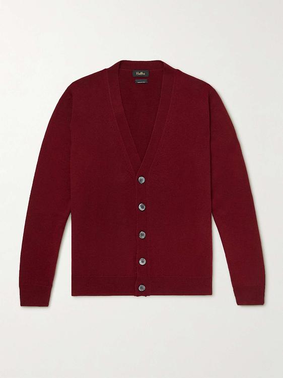 Dark red cardigan from Sulka