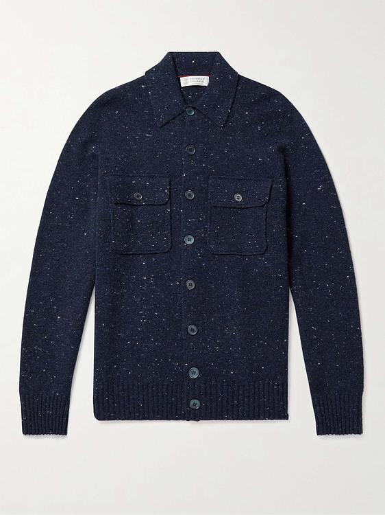 Dotted black cardigan from Brunello Cucinelli
