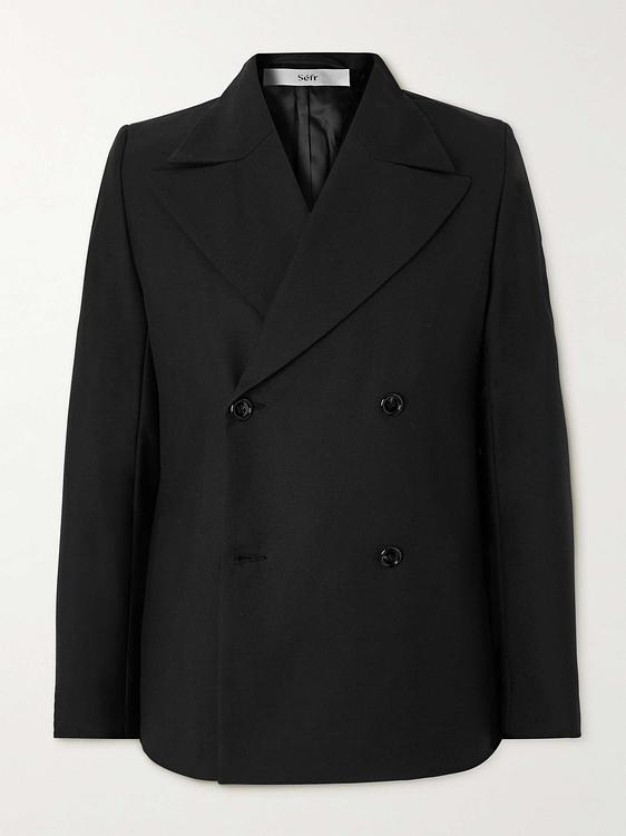 Black double-breasted blazer from Séfr