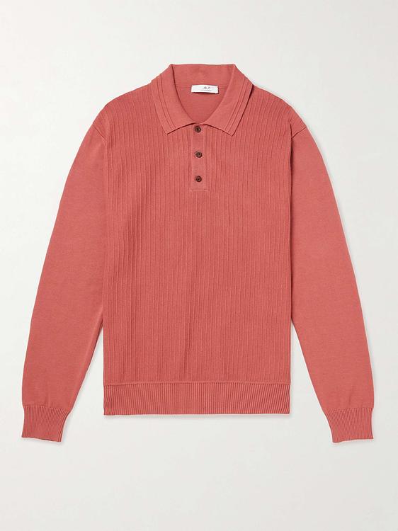 Red long sleeve polo shirt from Mr P.