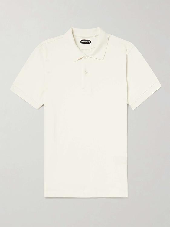 White short sleeve polo shirt from Tom Ford