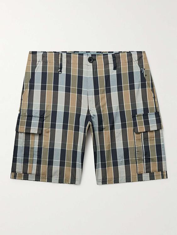 Checkered multicolor cargo shorts from Pop Trading Company