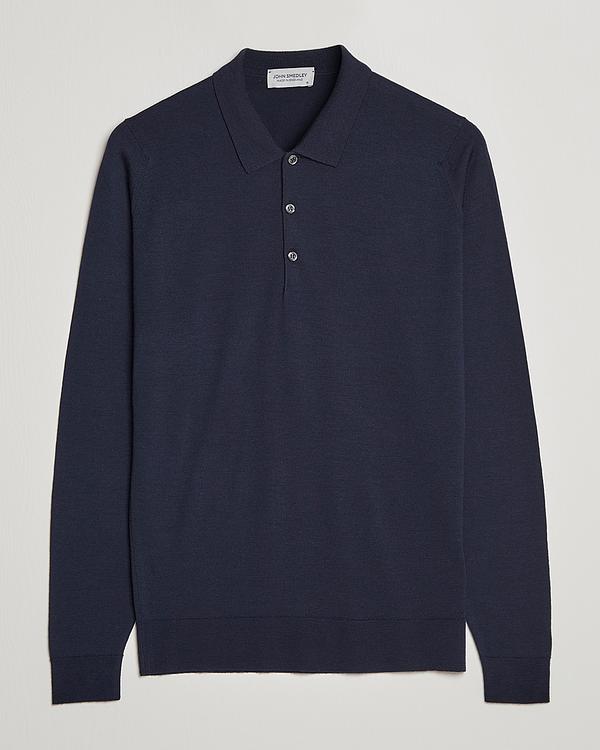 Black long sleeve polo shirt from John Smedley