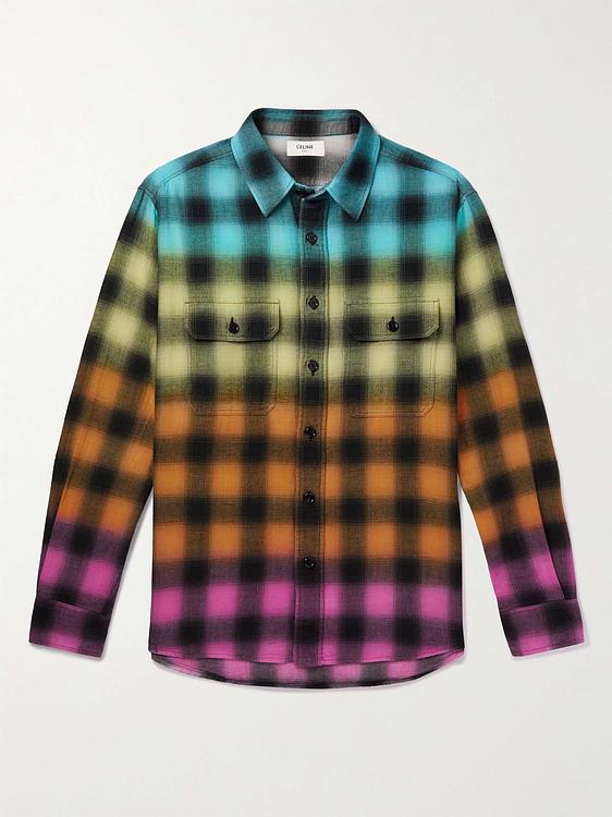 Checkered multicolor casual shirt from Celine Homme