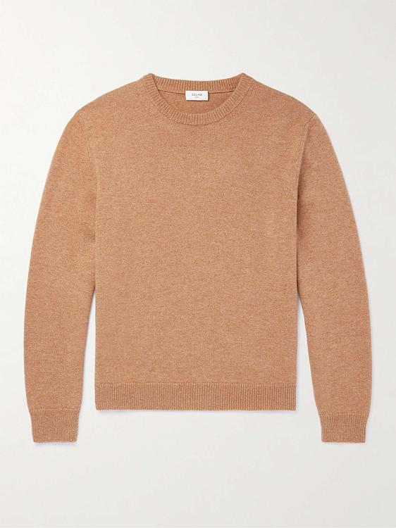 Taupe cashmere sweater from Celine Homme