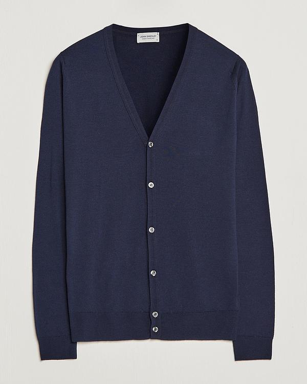 Dark blue cardigan from John Smedley