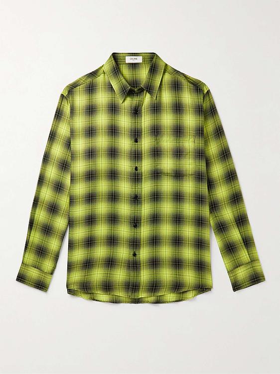 Checkered multicolor casual shirt from Celine Homme