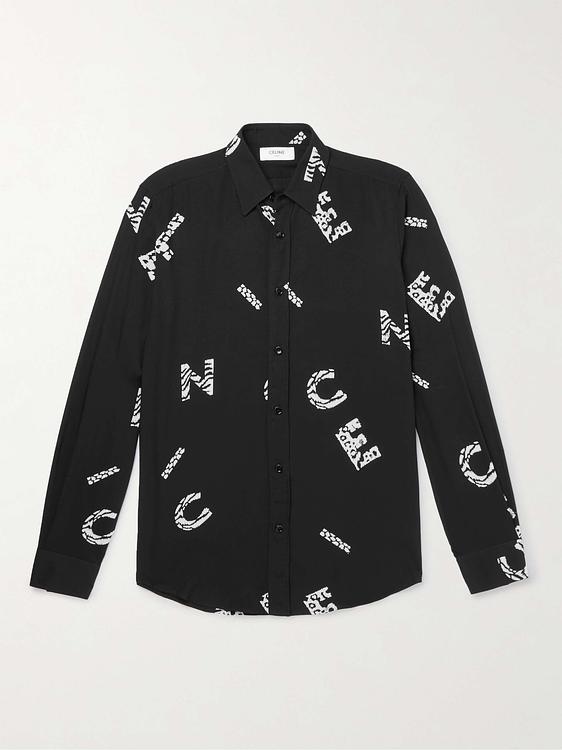 Print black casual shirt from Celine Homme
