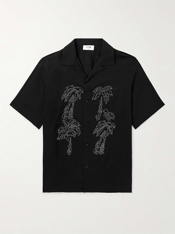 Print black short sleeve shirt from Celine Homme