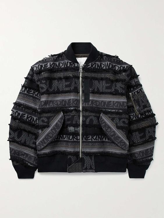 Black bomber jacket from Sacai