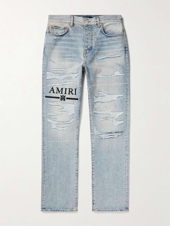 Print light blue distressed jeans from Amiri