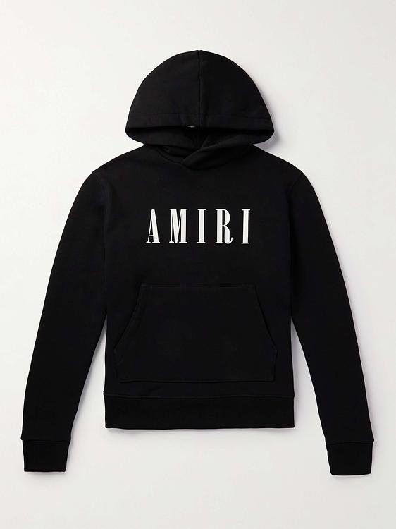 Print black hooded sweatshirt from Amiri