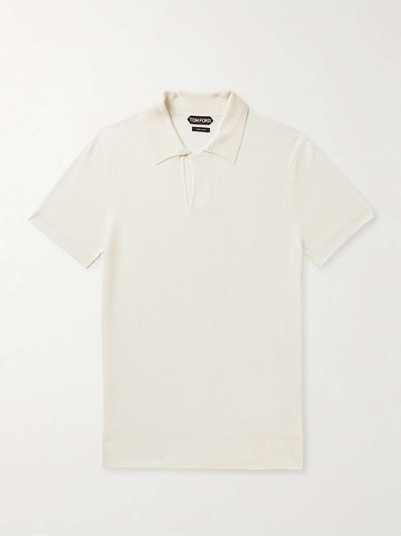 White short sleeve polo shirt from Tom Ford