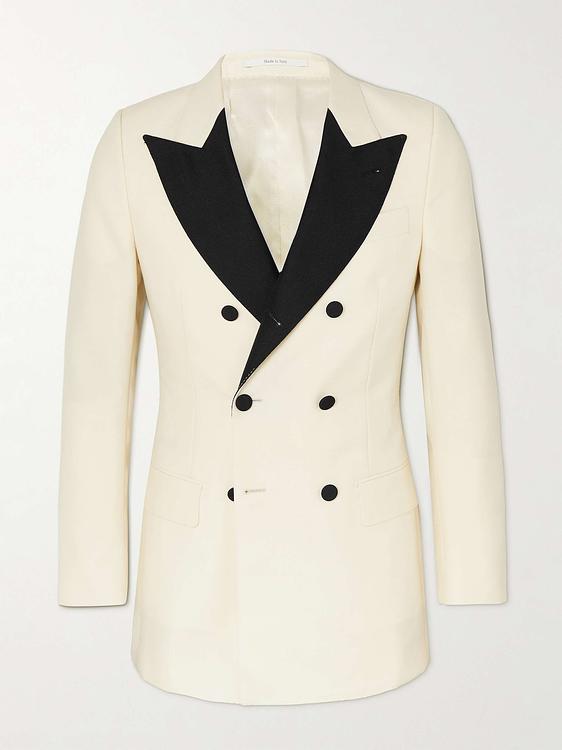 White double-breasted blazer from Gucci