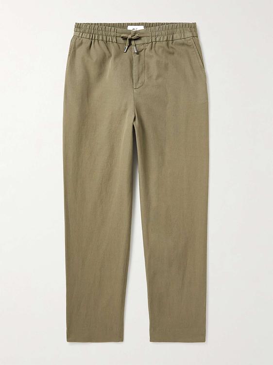 Taupe drawstring trousers from Mr P.