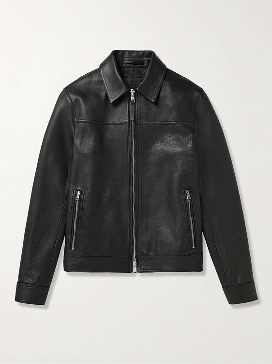 Black leather jacket from Mr P.