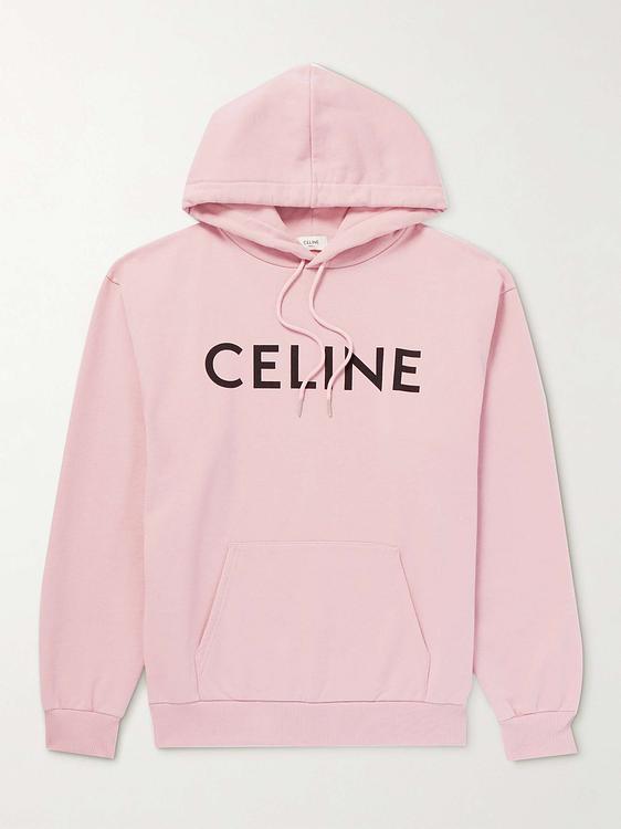 Print light pink hooded sweatshirt from Celine Homme