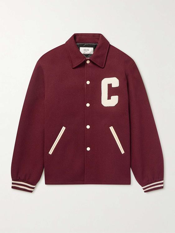 Print dark red bomber jacket from Celine Homme
