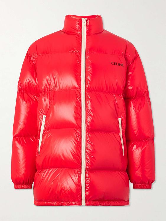 Red down jacket from Celine Homme