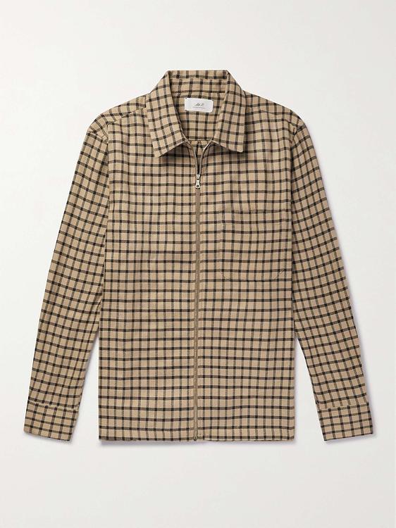 Checkered taupe casual shirt from Mr P.