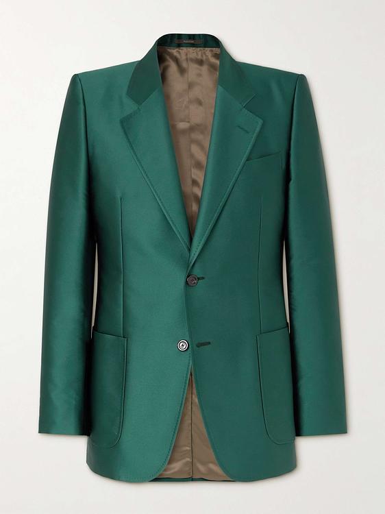 Teal blazer from Gucci
