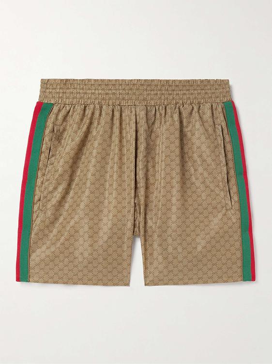 Taupe swim shorts from Gucci