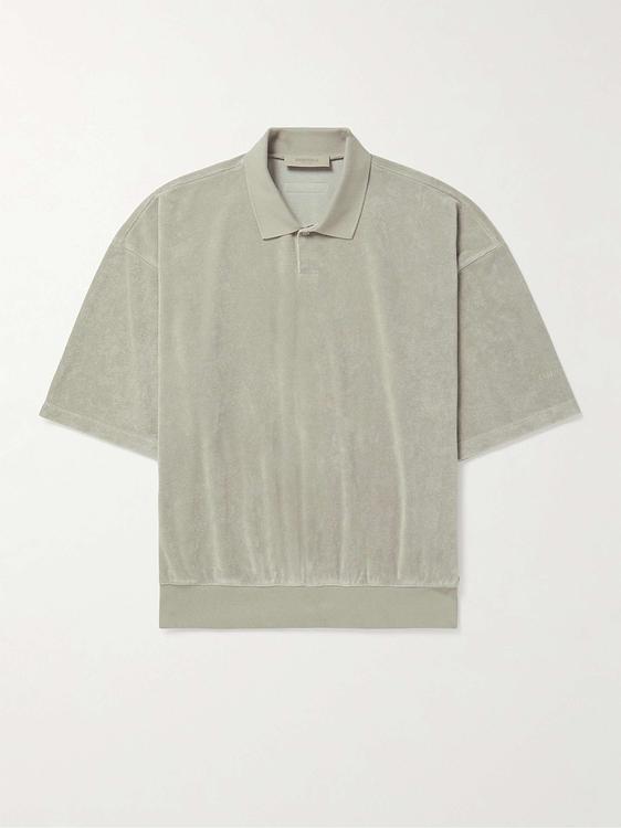 Beige short sleeve polo shirt from Fear Of God Essentials