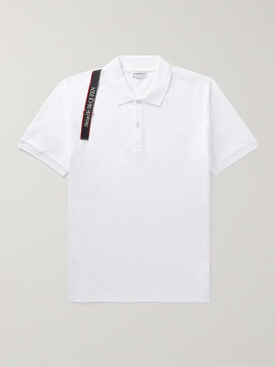 White short sleeve polo shirt from Alexander Mcqueen