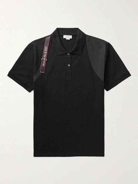 Black short sleeve polo shirt from Alexander Mcqueen