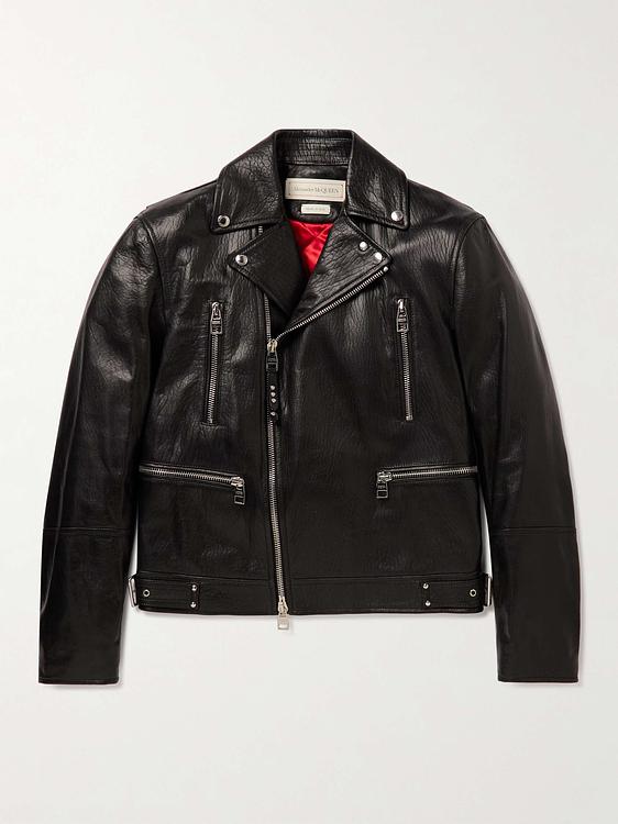 Black leather jacket from Alexander Mcqueen