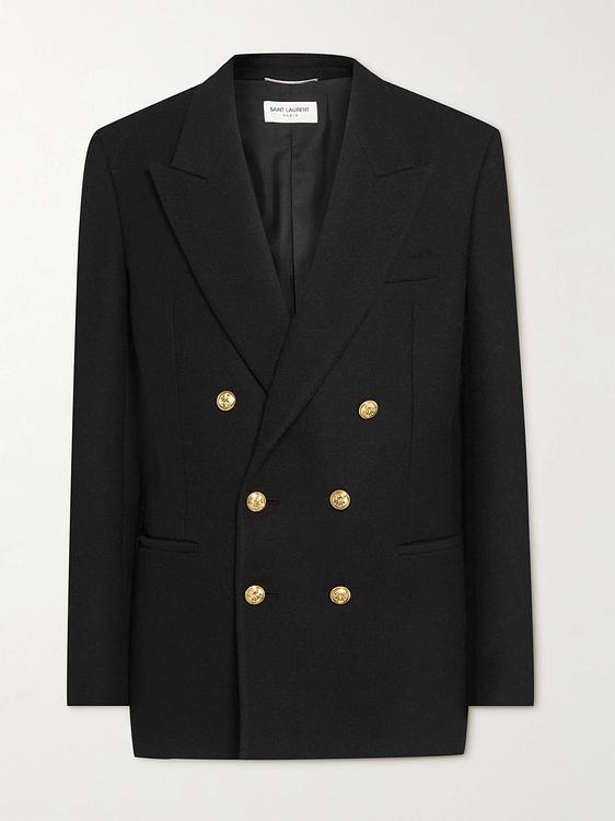 Black double-breasted blazer from Saint Laurent