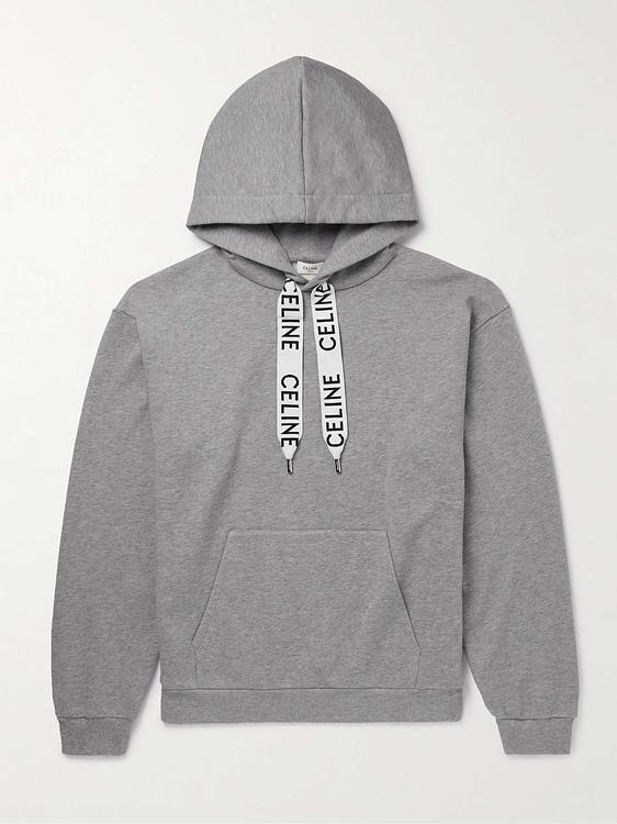 Print grey hooded sweatshirt from Celine Homme