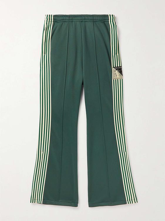 Striped dark green sweatpants from Kapital